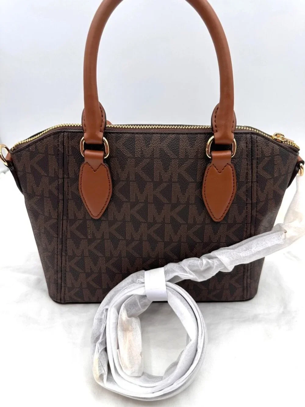 Michael Kors Brown Medium Satchel Gold Hardware & Dual Handles